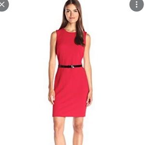 NWT Tommy Hilfiger Women's Sleeveless Saville Knit Sheath Dress Red Size 12